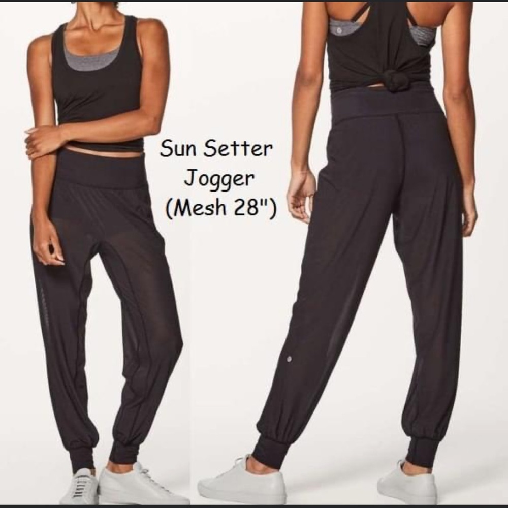 🍋 Lululemon Sun Setter Jogger Pant 28” Black Size 4
